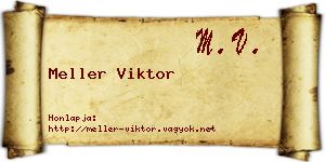 Meller Viktor névjegykártya